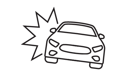Icon depicting a car collision
