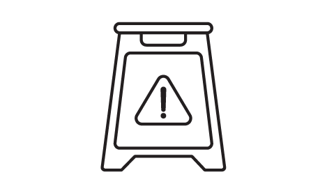 Icon of a slip and fall warning sign