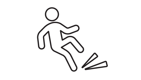 Icon of a person slipping