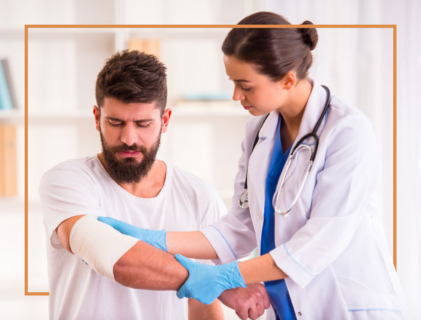 Person receiving treatment for arm burn injury – Teale Law burn injury lawyer in New Hampshire