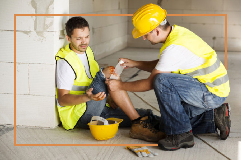 Construction Accident Injury – Teale Law Injured construction worker receiving assistance after a construction accident