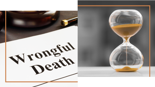 Statute of Limitations in New Hampshire Wrongful Death Claims Document labeled "Wrongful Death" next to hourglass symbolizing time limits on filing claims